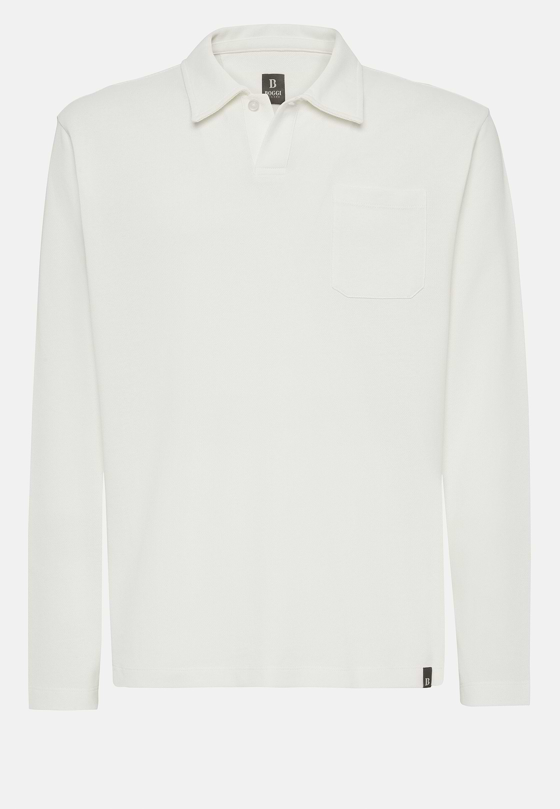 Cotton Piqué Polo Shirt, White, hi-res