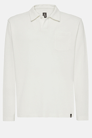 Camisola Polo Piqué de Algodão, White, hi-res