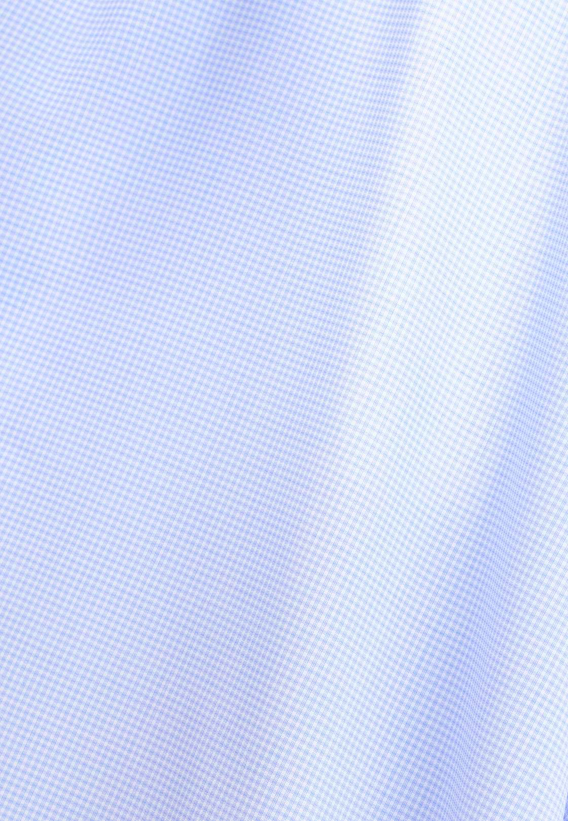 Shirt Checked Cotton Poplin Slim Fit, Light Blue, hi-res, 5