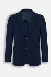 Navy Cotton B Jersey Jacket, Navy blue, thumb, 6
