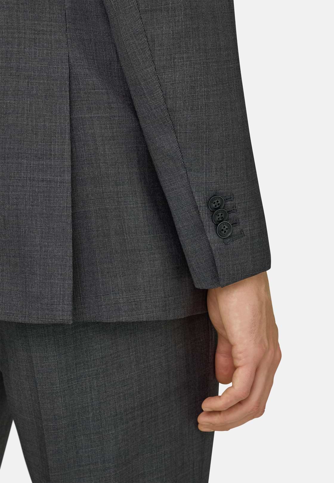Prince Of Wales Wool Suit, Grey, hi-res, 4