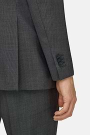 Prince Of Wales Wool Suit, Grey, thumb, 4