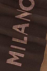 Scarf Double with Logo in Wool, Hazelnut, thumb, 3