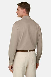 Polo Camicia In Jersey Giapponese Regular Fit, Marrone, thumb, 3