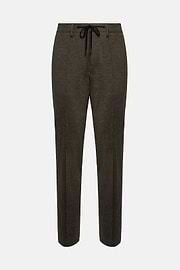 Trousers in a Stretch Viscose and Nylon blend, Brown, hi-res