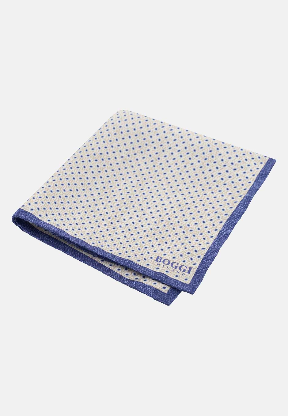 Einstecktuch aus Seide mit geometrischem Mikromuster, Creme, hi-res