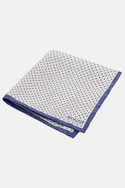 Micro Geometric Silk Pocket Square, Cream, thumb, 1