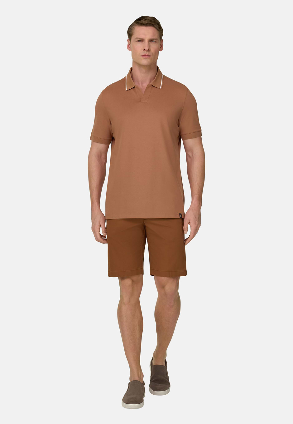 High-Performance Piqué Polo Shirt with S-Cafè® Yarn Open Collar, MDOR, hi-res