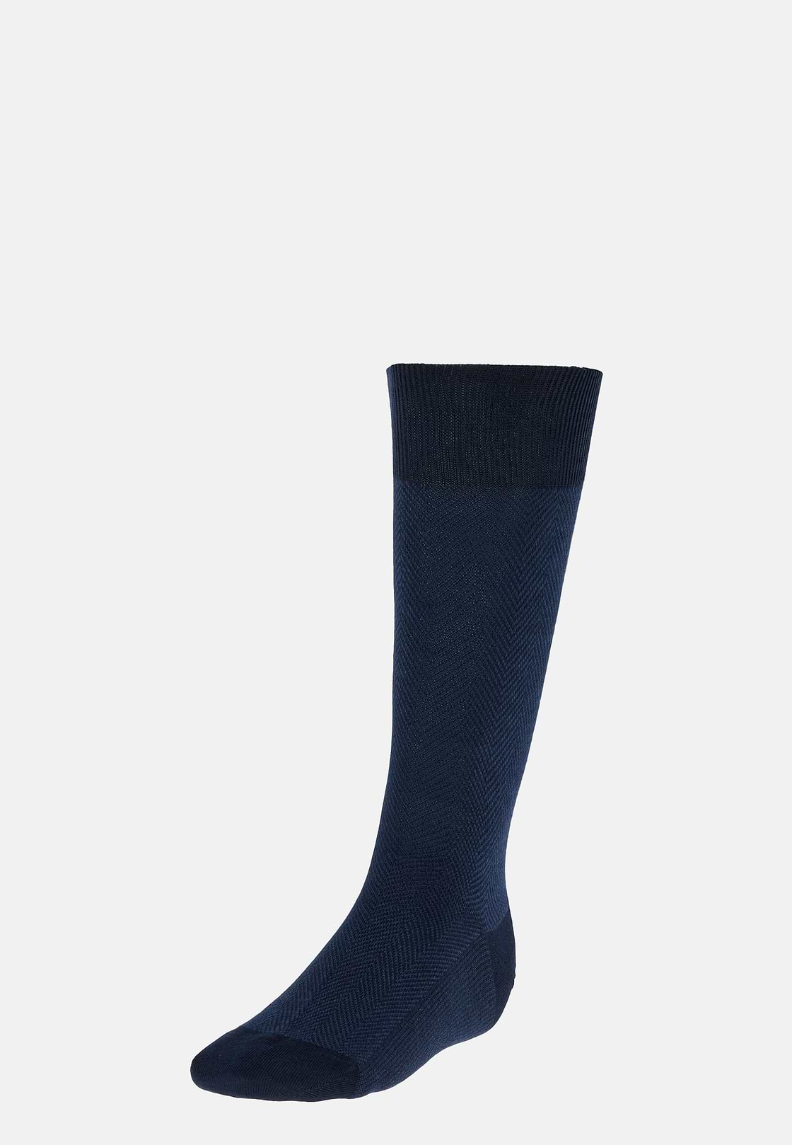 Socks with Micro Pattern in Organic Cotton, Navy blue, hi-res