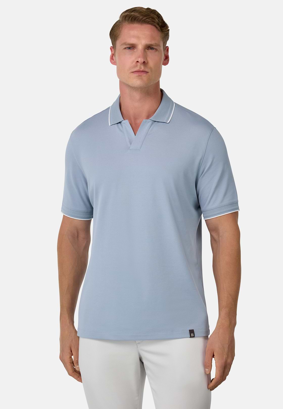 Polo En Piqué Performant S.Cafè®, Bleu clair, hi-res