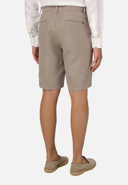 Bermudas in Linen, Taupe, hi-res