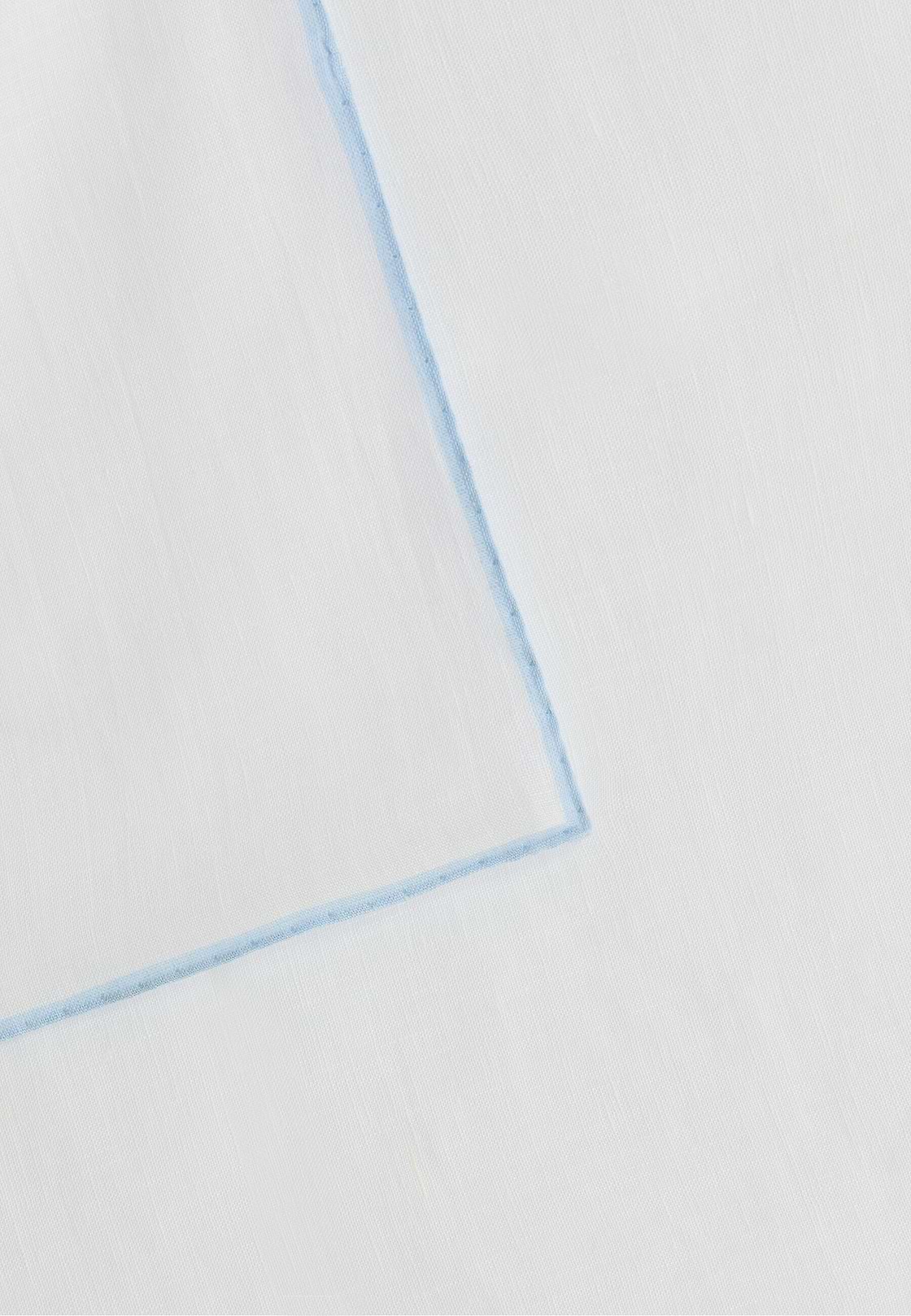 Λινό Τετράγωνο Τσέπης Με Αντίθεση Piping, White - Light blue, hi-res