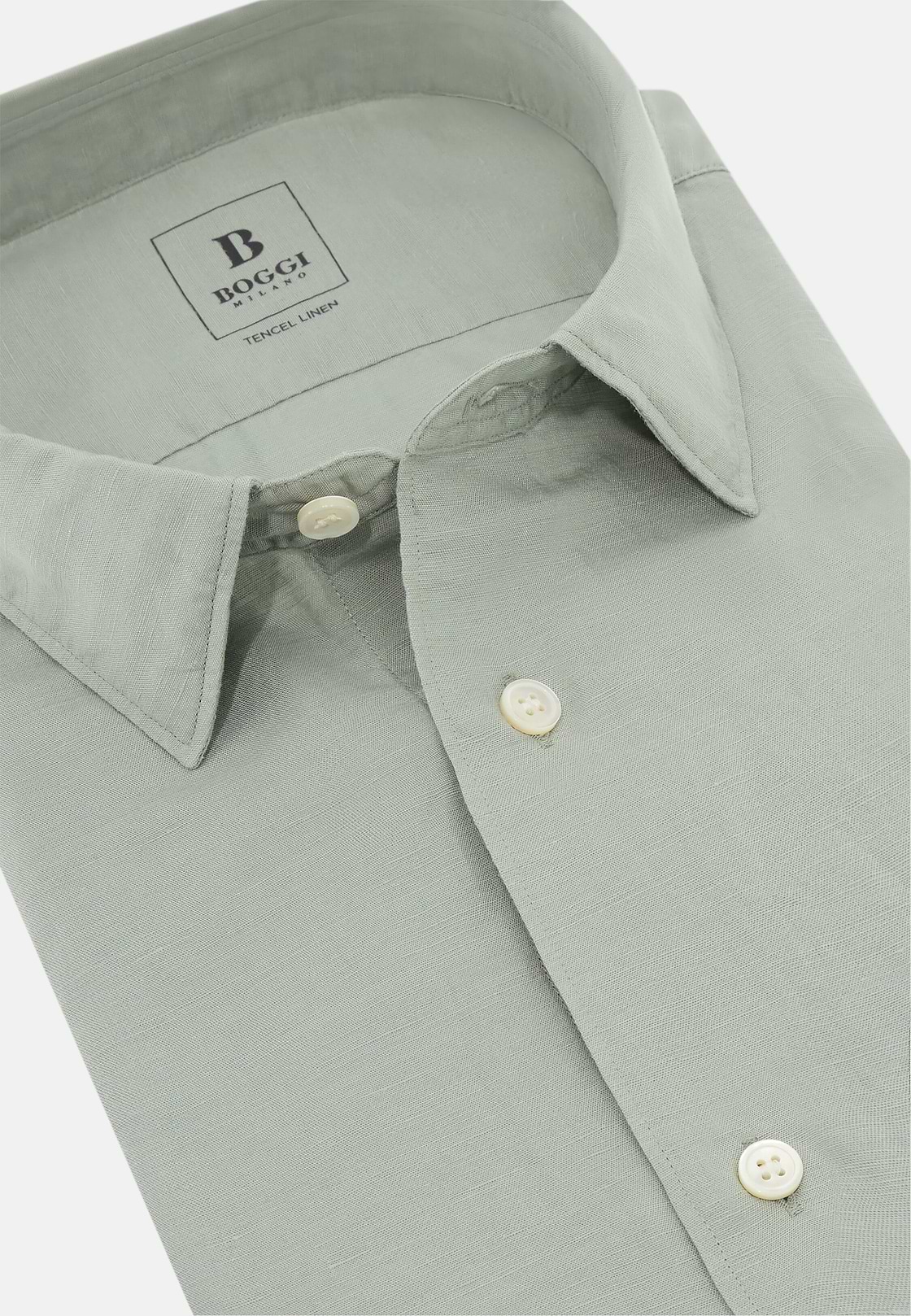 Regular Fit Tencel Linen Shirt, Green, hi-res