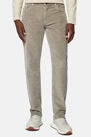 Jeans aus elastischem Samt, Schlamm, hi-res