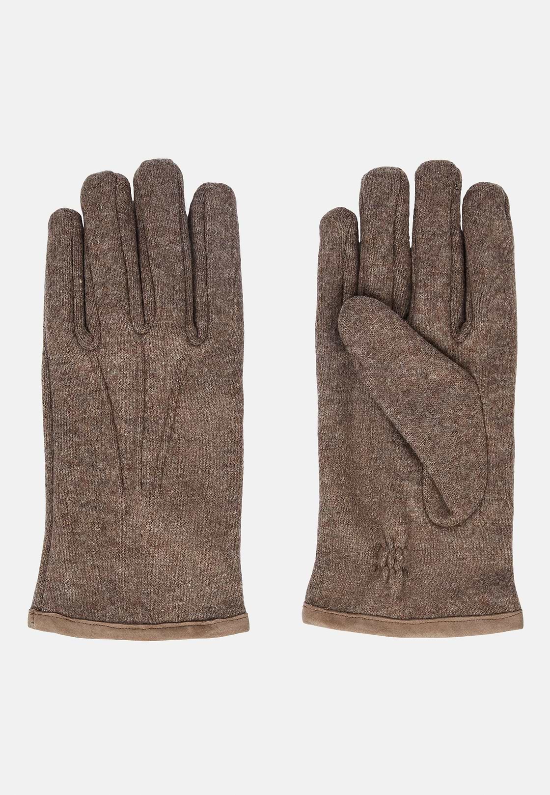 Wool Jersey Gloves, Taupe, hi-res