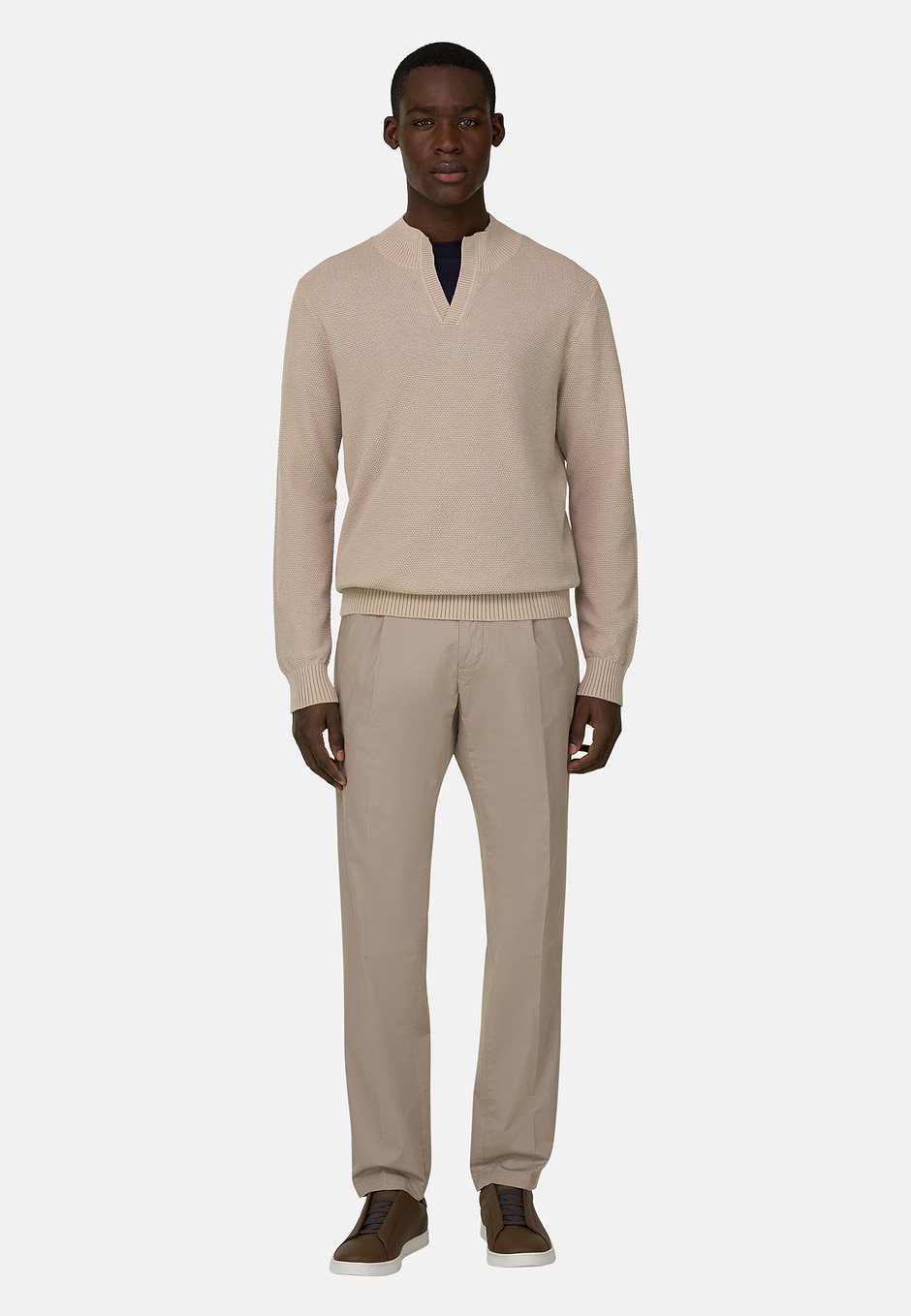 Maglia Lupetto In Cotone, Sabbia, hi-res