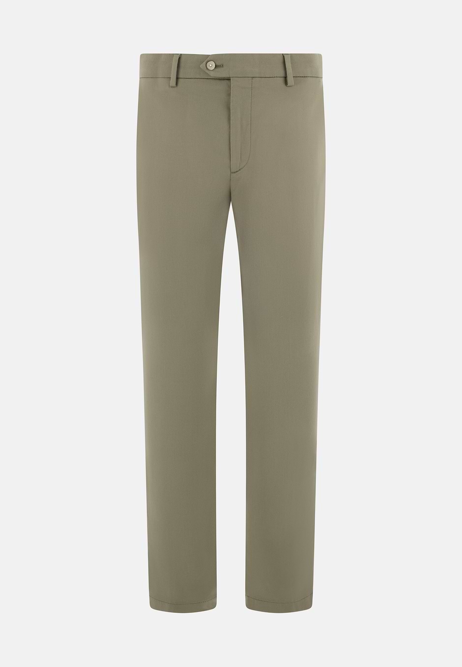 Pantaloni In Cotone Tencel Elasticizzato, Verde, hi-res
