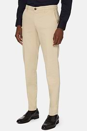 Stretch Cotton/Tencel Trousers, Sand, hi-res