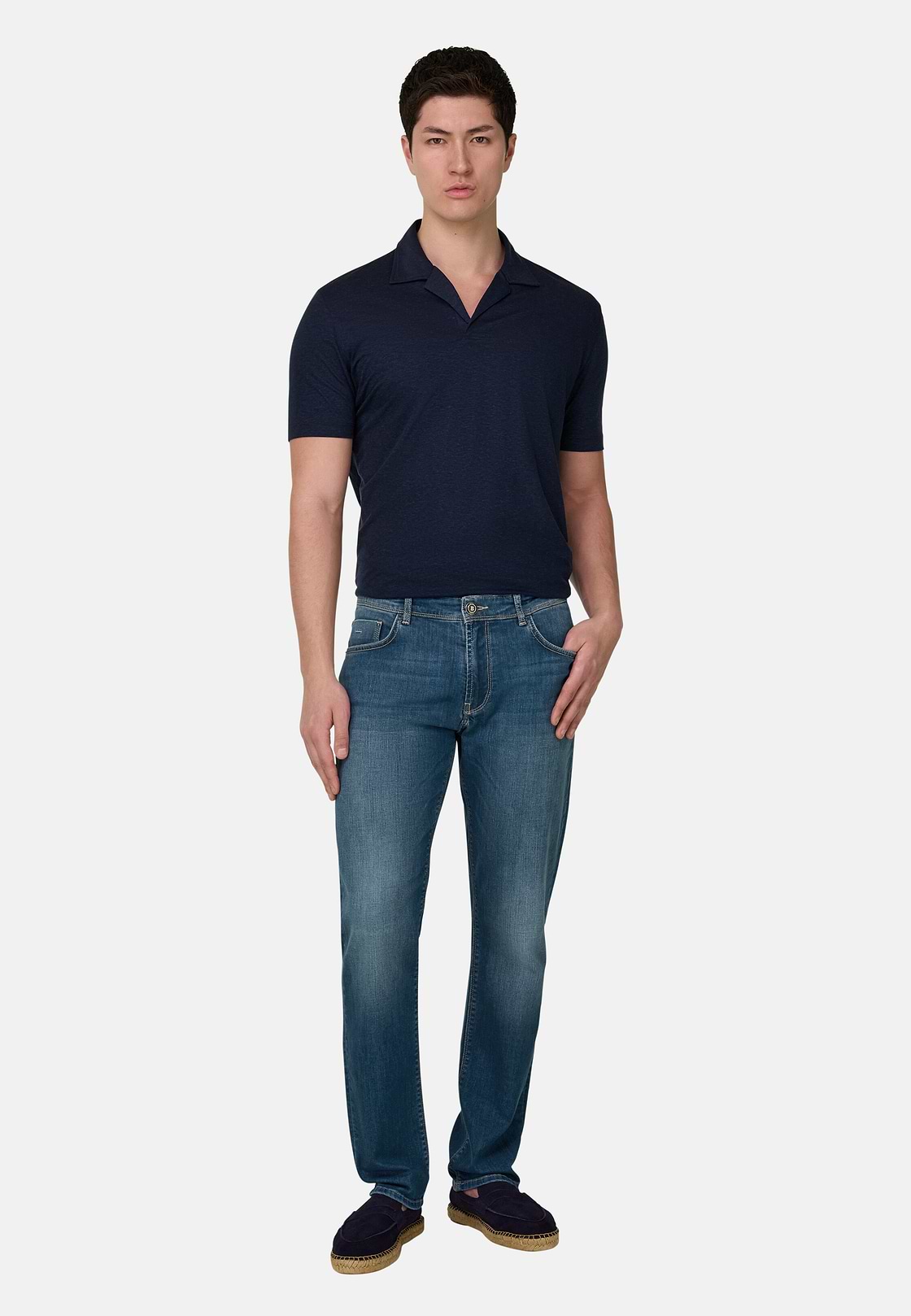 Vaquero De Denim Elástico Azul Medio, Azul, hi-res, 2