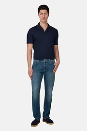 Vaquero De Denim Elástico Azul Medio, Azul, thumb, 2