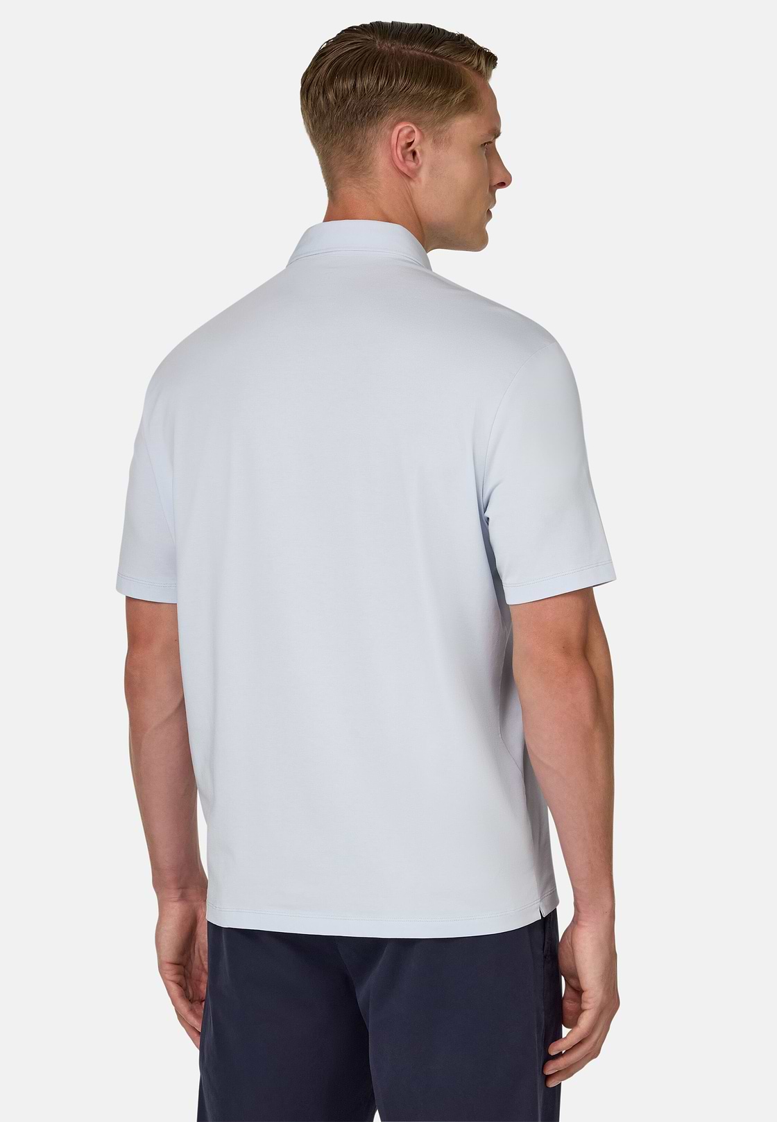 Polo Shirt In Stretch Supima Cotton, Light Blue, hi-res
