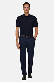 Polo Di Maglia In Cotone Seta, Navy, thumb, 2