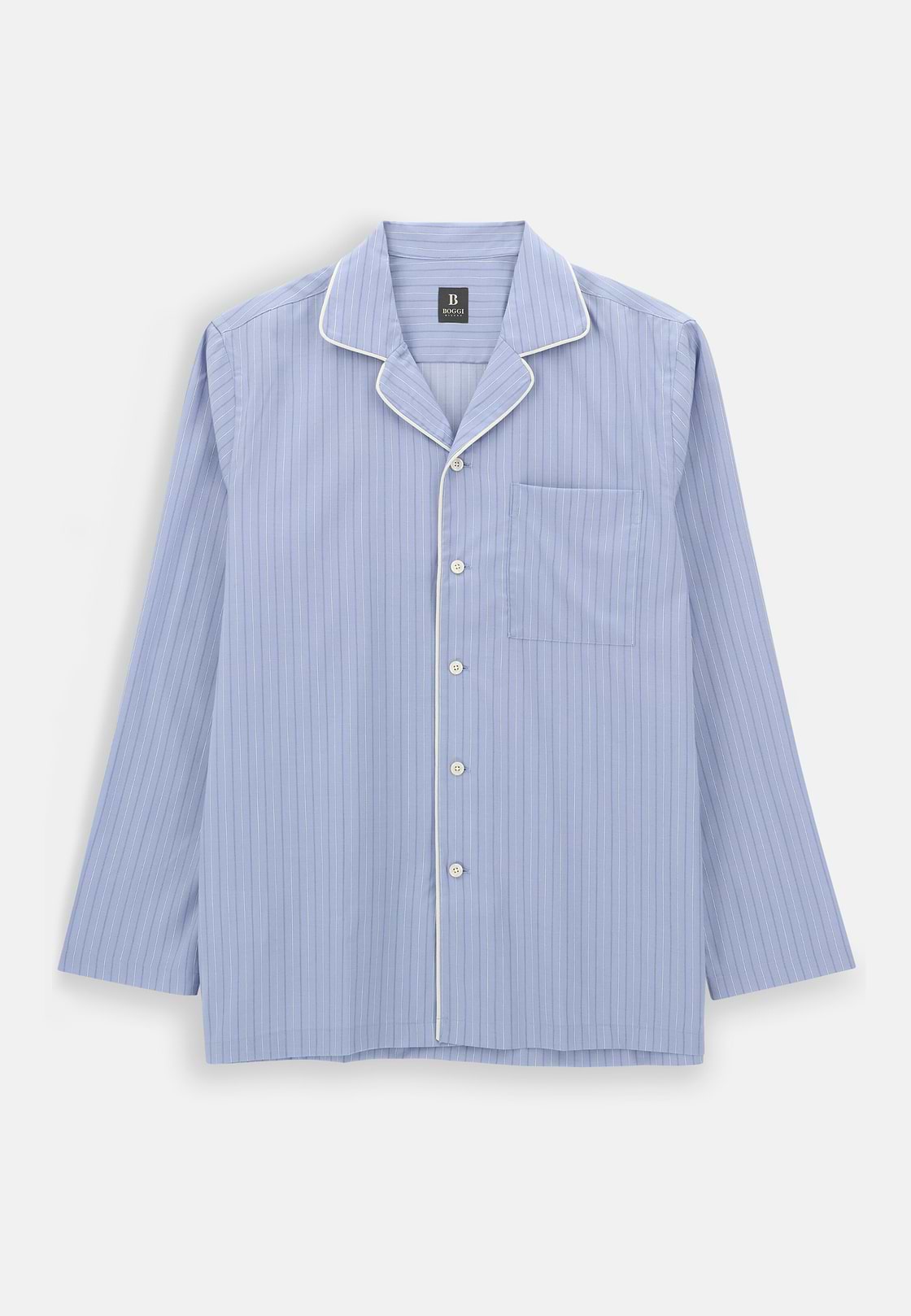 Pajama Pinstripe Cotton Silk, Medium Blue, hi-res, 5