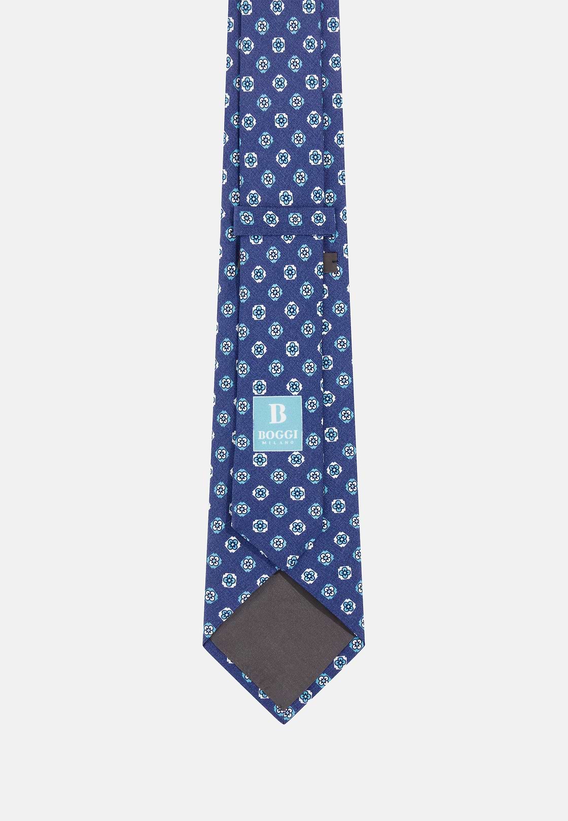 Floral Silk Tie, Blue, hi-res