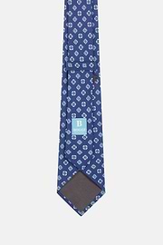 Floral Silk Tie, Blue, hi-res