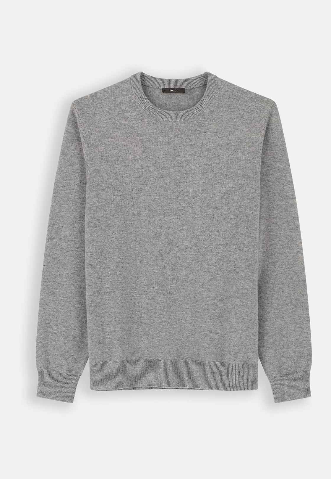 Crew Neck Jumper in Cashmere Blend, Grey, hi-res, 5