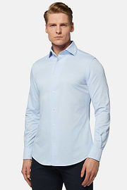 Poloshirt Aus Japanischem Jersey Regular Fit, Hellblau, hi-res