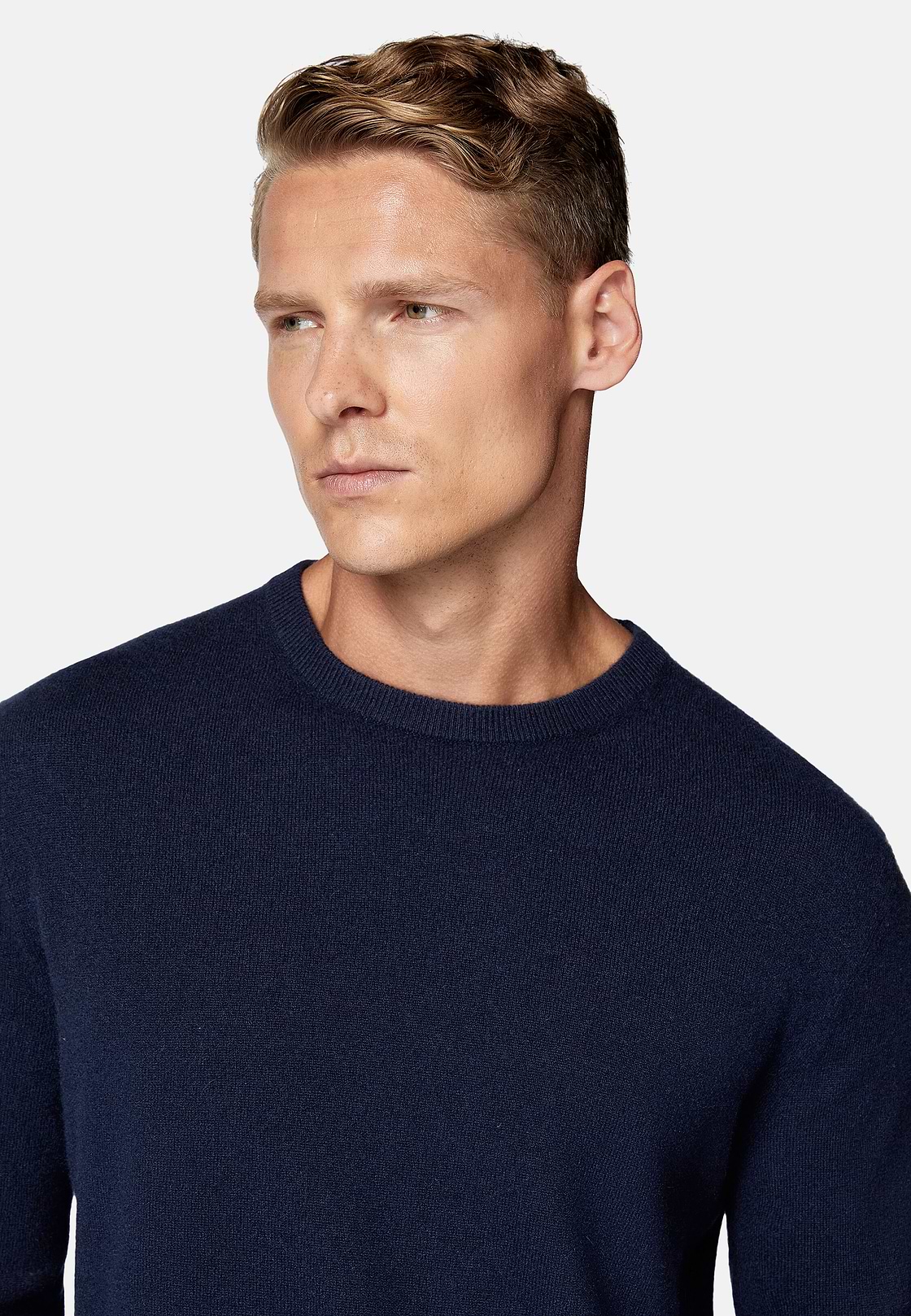 Maglia Girocollo Navy In Cashmere, Navy, hi-res