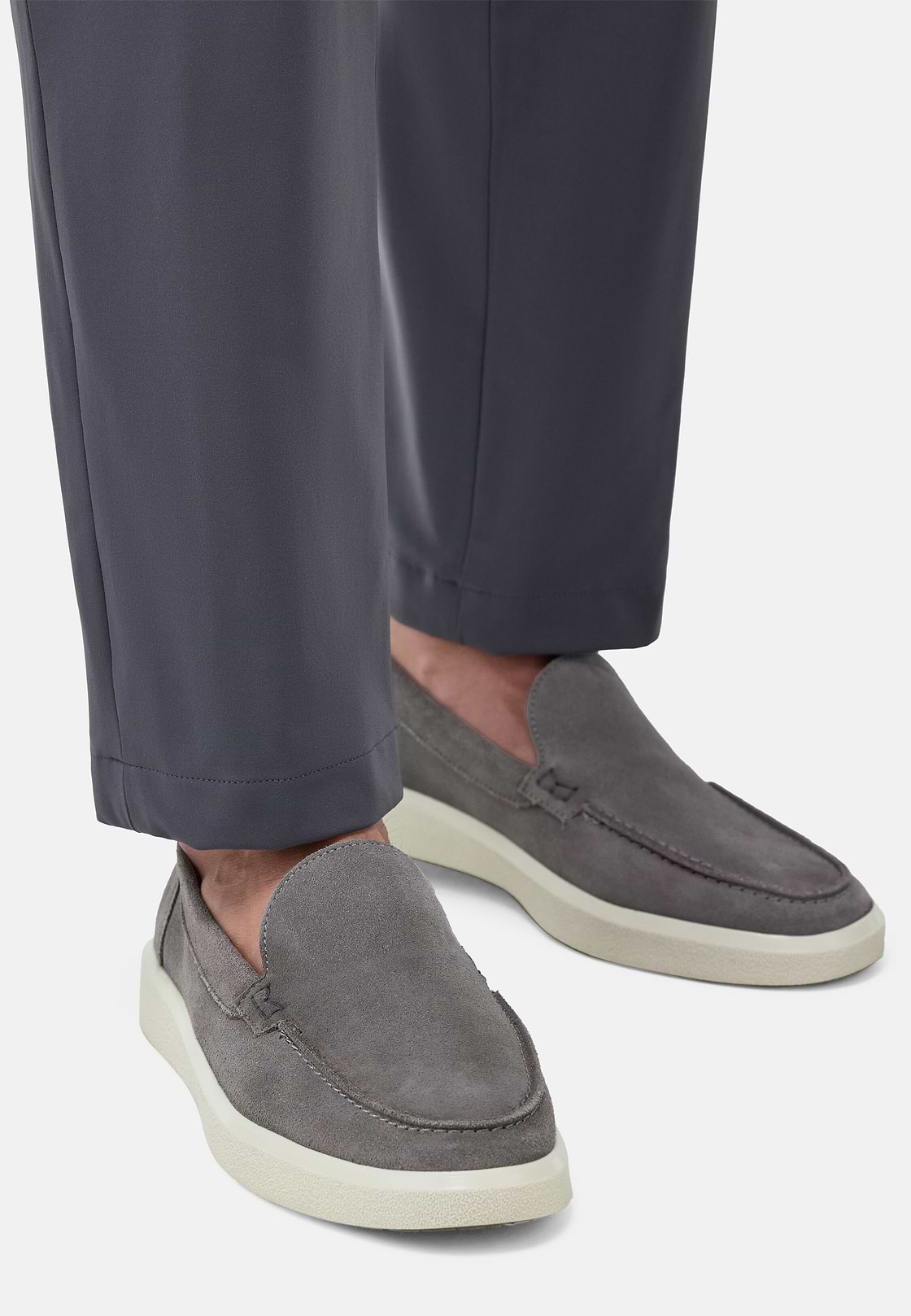Mocassini Stratus In Pelle Scamosciata, Grigio, hi-res