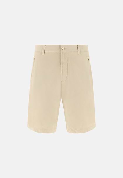 Bermuda In Cotone Lino, Sabbia, hi-res