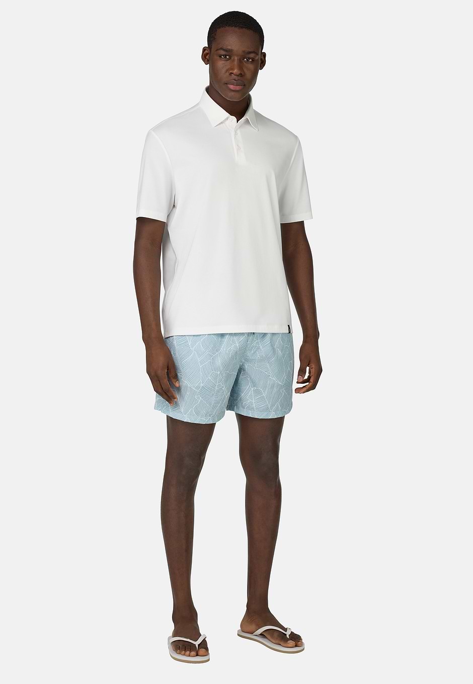 Polo Shirt In Stretch Supima Cotton, White, hi-res