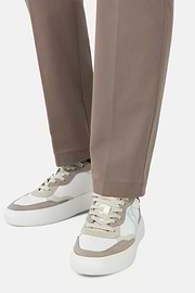 Sneakers En Cuir Avec Macro-Logo, Taupe, hi-res