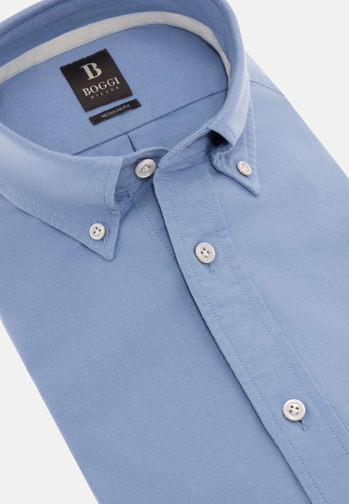 Hemd Aus Oxford-Baumwolle Regular Fit, Indigo, hi-res