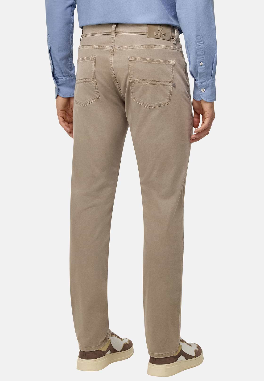 Jean En Coton Extensible, Taupe, hi-res