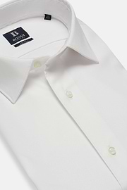 Slim Fit White Pinpoint Cotton Shirt, White, hi-res