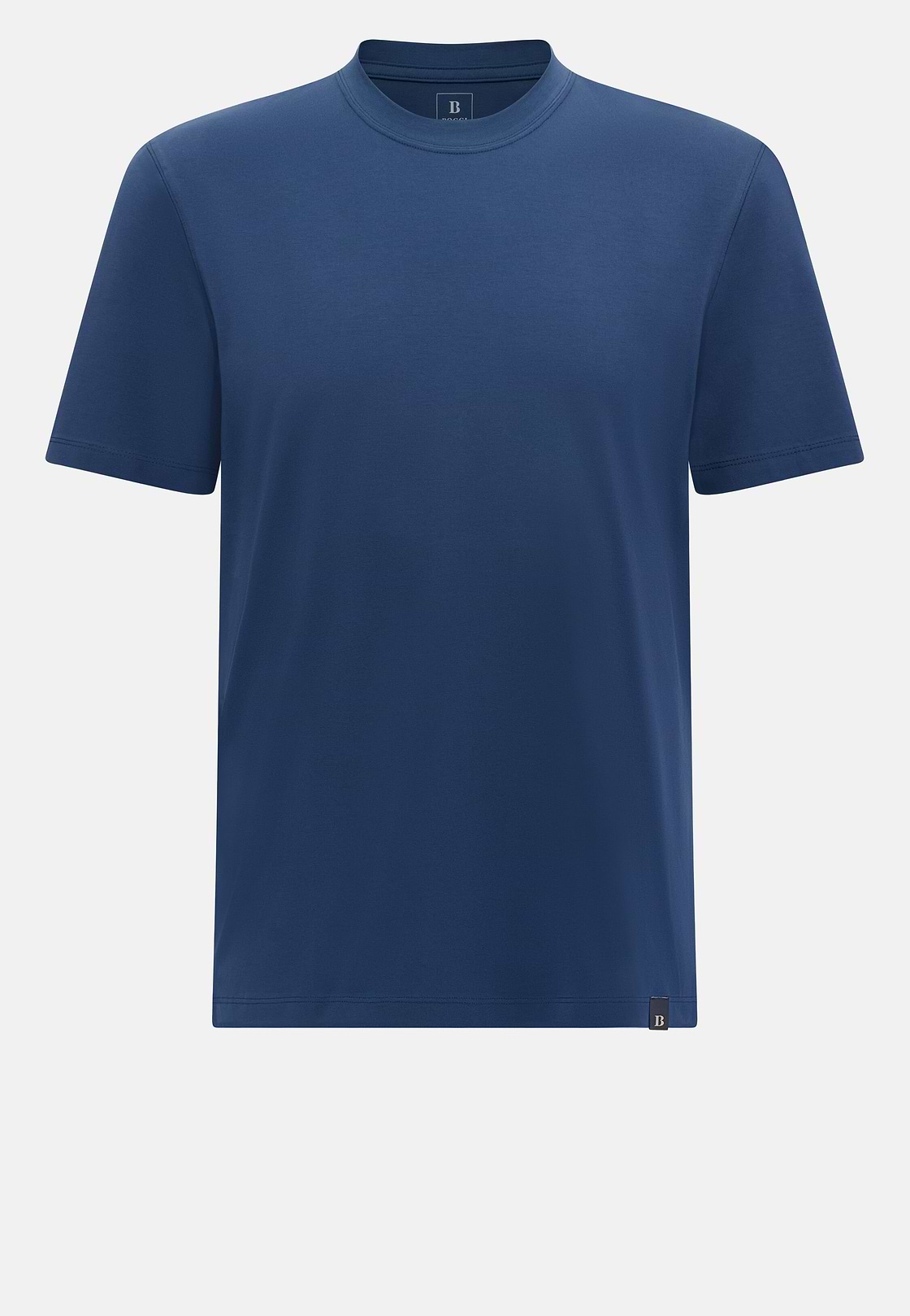 T-Shirt In Stretch Supima Cotton, Blue, hi-res