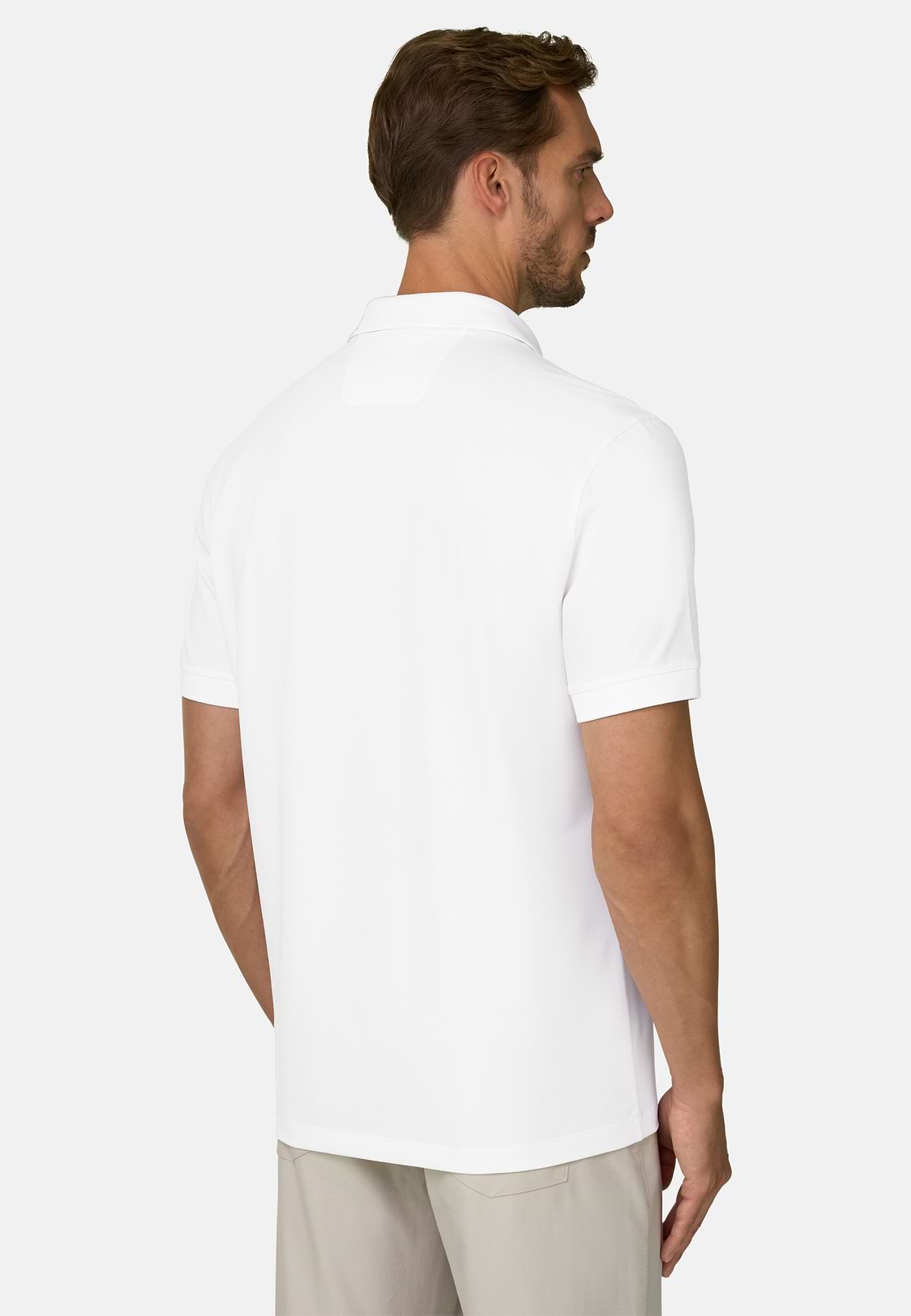 Polo aus Stretchgewebe Piqué Mischgewebe Cool Jade, Weiß, hi-res, 4