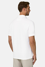 Polo aus Stretchgewebe Piqué Mischgewebe Cool Jade, Weiß, thumb, 4