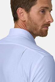 Polo Camicia a Righe in Jersey Giapponese Regular Fit, Azzurro, thumb, 3