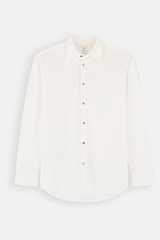 Polo Shirt in Cotton and Silk Regular Fit, White, thumb, 7