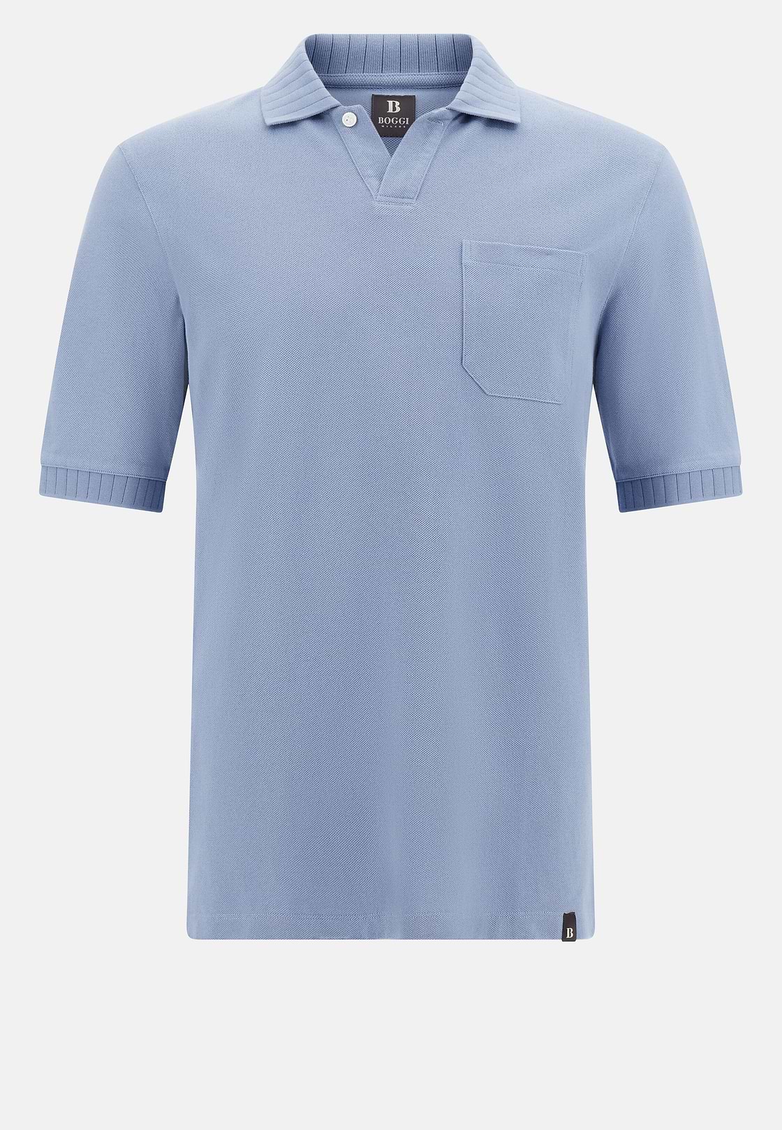 Polo En Piqué De Coton., Indigo, hi-res