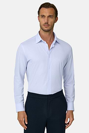 Polohemd Kariert aus Japanischem Jersey Regular Fit, Hellblau, thumb, 1