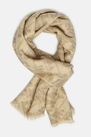 Herringbone Wool Scarf, Taupe, hi-res