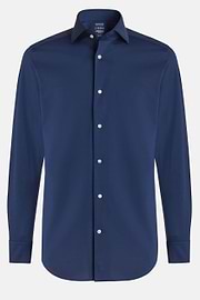 Camisa Estilo Polo De Punto Jersey Japonés Corte Regular, Azul  Marino, hi-res