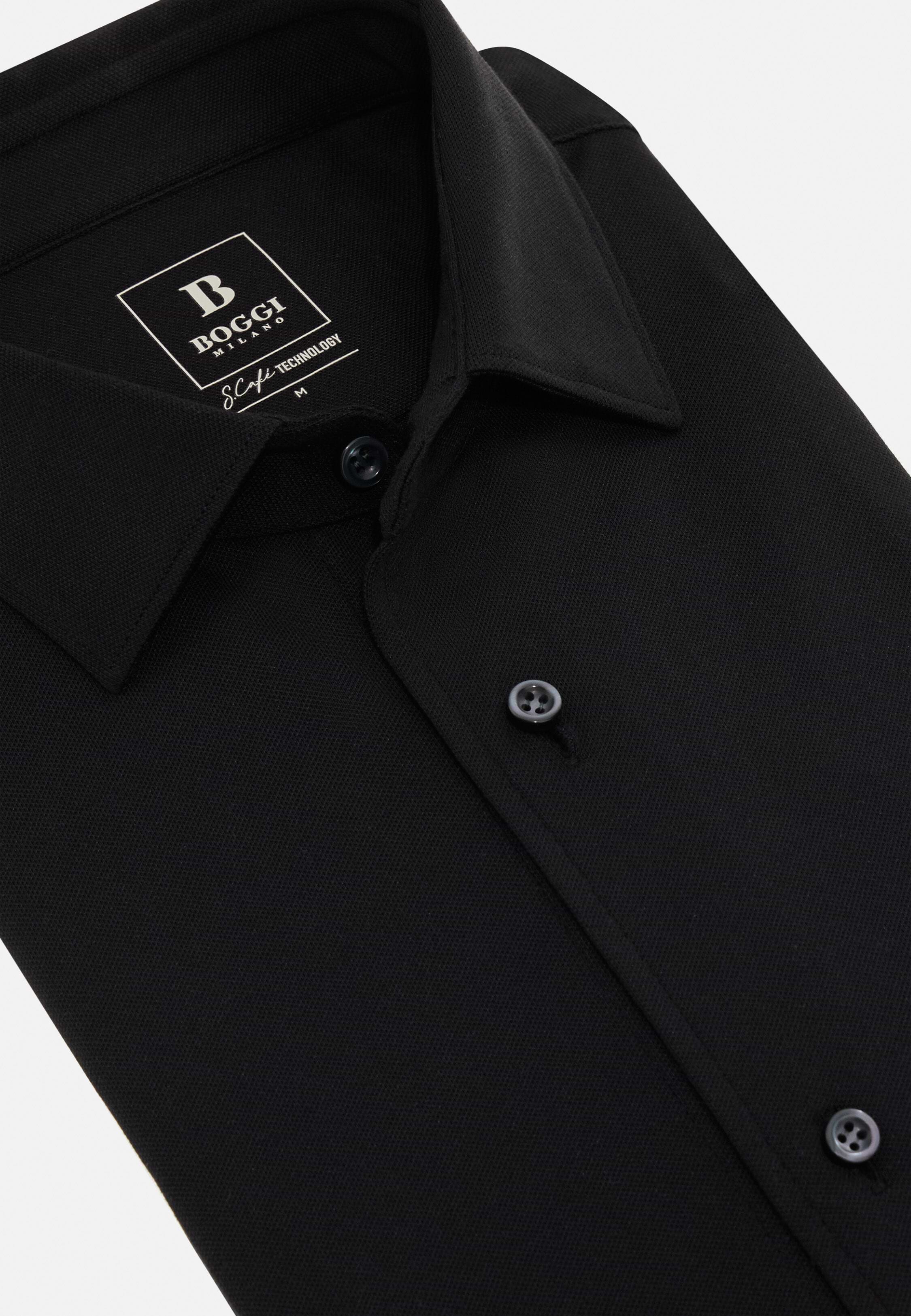 Men's S.Cafè®Regular High-Performance Piqué Polo Shirt, Black