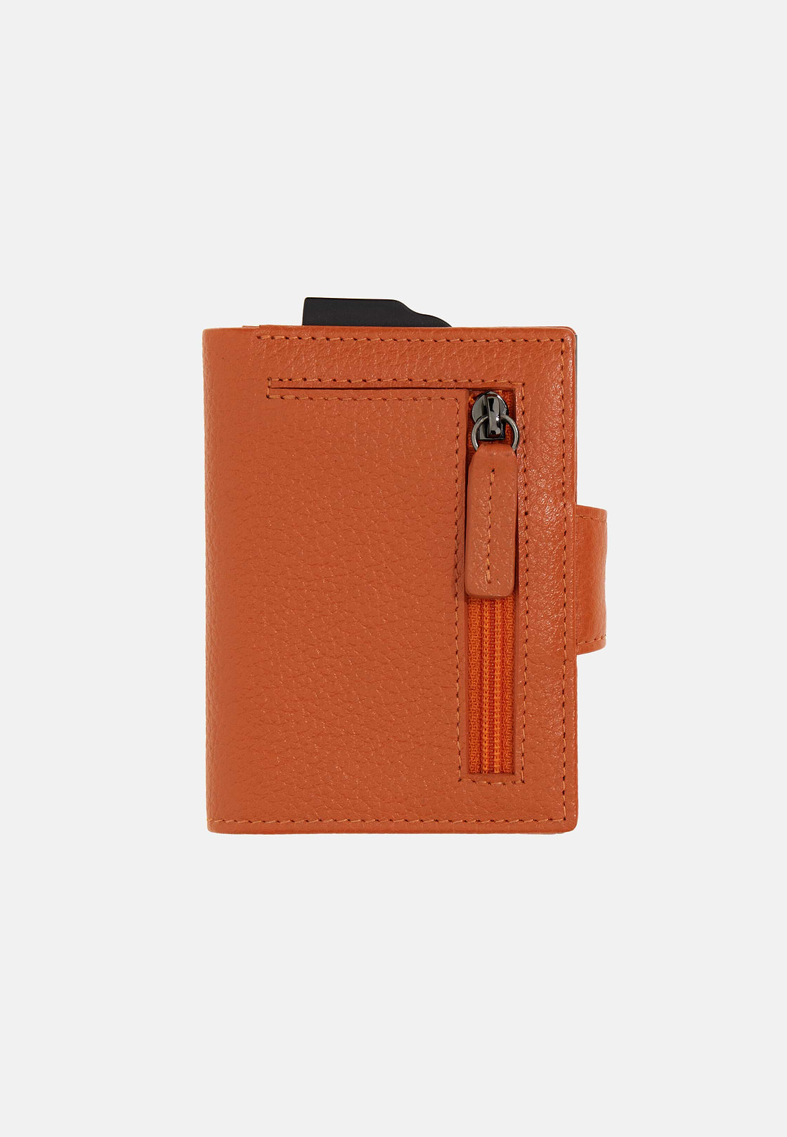 Kreditkarten-Börse Aus Leder, Orange, hi-res